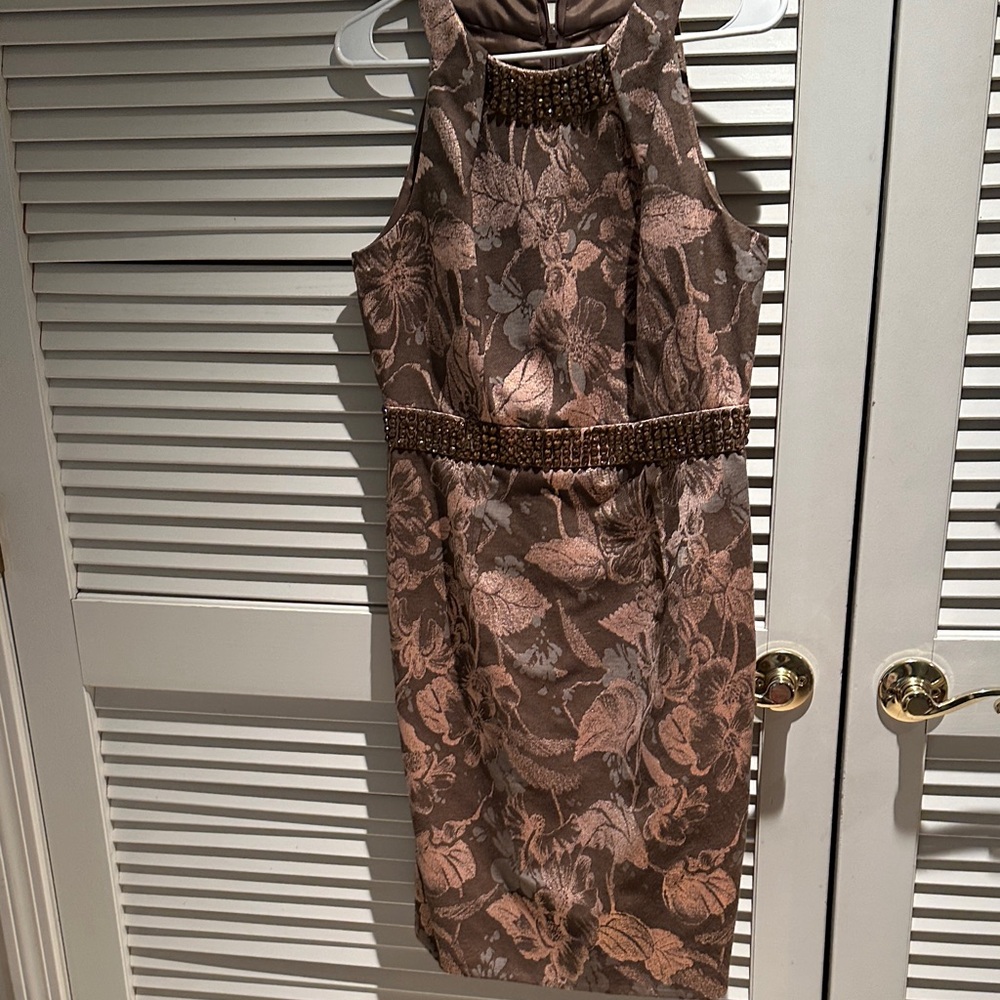 Carmen Marc Valvo Elegant Dress in light brown